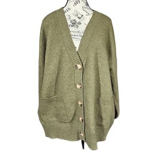 Sanctuary Olive Green Button-Front Cardigan